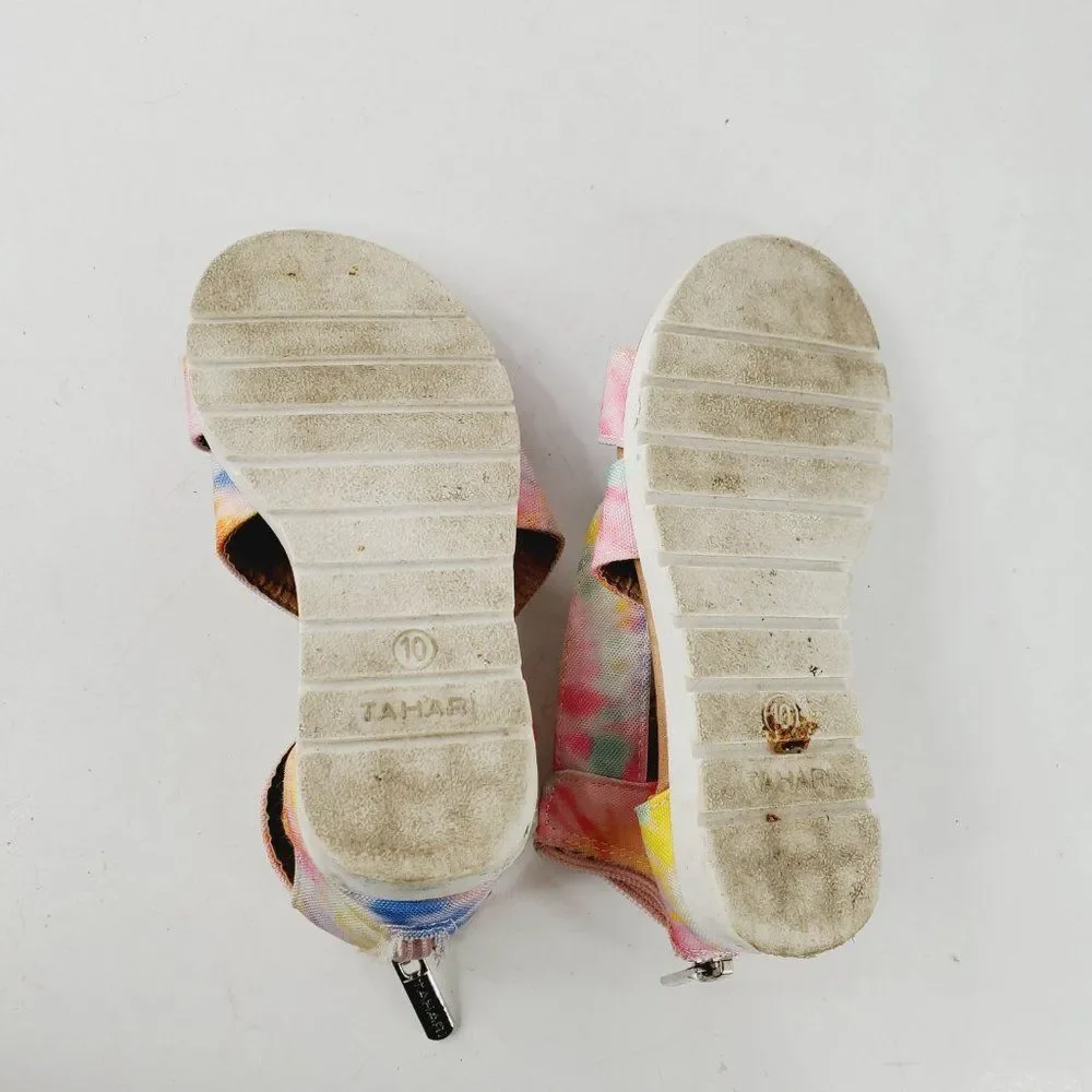 Tahari Girl's Multicolor Tie Dye Casual Back Zip Gladiator Sandal‎ Size 10